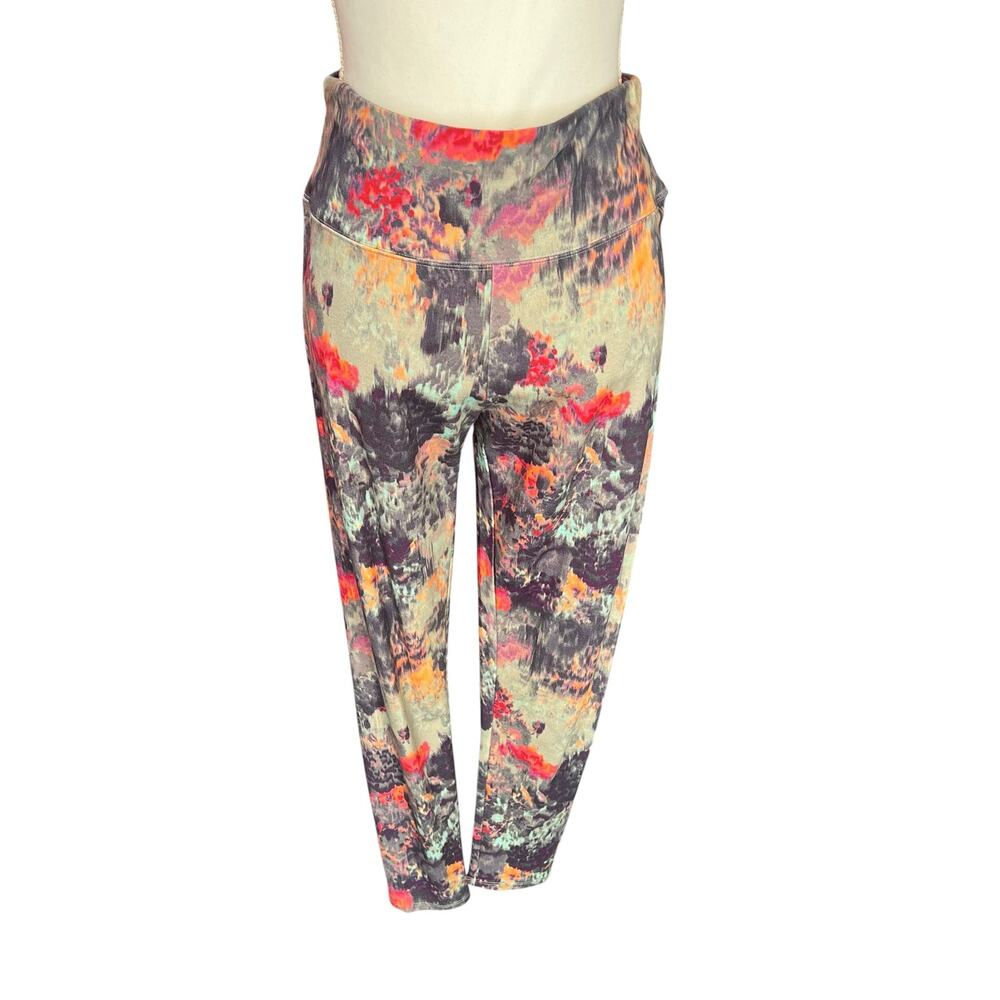 Soft Surroundings Floral Abstract Leggings Women’s Medium Multicolor Pull-On